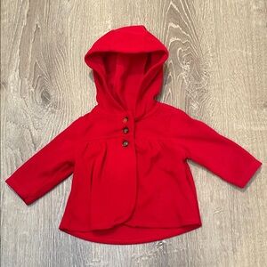Child of Mine by Carter’s Red Hooded Cape - Size 0-3 Months, Baby Girl